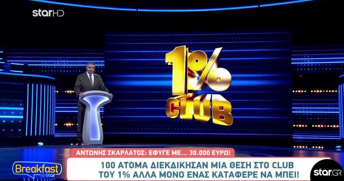 100 άτομα διεκδίκησαν μια θέση στο Club του 1%