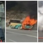 Φωτιά σε λεωφορείο με μαθητές