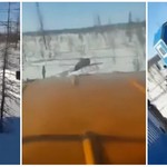 Οδηγοί φορτηγών στη Ρωσία πατούν και χτυπούν αρκούδα 