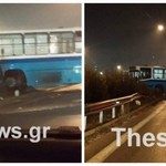 Λεωφορείο δίπλωσε στη Θεσσαλονίκη