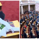 Δάκρυα στη Βουλή: «Αντίο» στον Μπασιάκο με ενός λεπτού σιγή και λουλούδια στα έδρανα