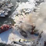 Μαρίνα Γλυφάδας: Φωτιά σε σκάφη - Εικόνες από ψηλά