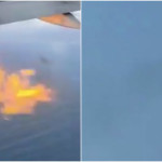 Φλόγες στον κινητήρα αεροσκάφους εν ώρα πτήσης