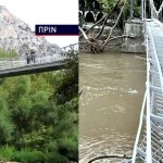 Αγία Παρασκευή Τέμπη: Εικόνα καταστροφής στην κρεμαστή πεζογέφυρα