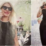 Eλένη Μενεγάκη: Με total black look και λευκά sneakers στη Βουκουρεστίου