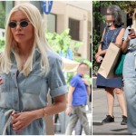 Καινούργιου: Με denim jumpsuit και λευκές γόβες στο κέντρο της Αθήνας