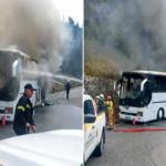 Κέρκυρα: Φωτιά Σε Τουριστικό Λεωφορείο