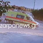 Χανιά: Βίντεο από τη σύγκρουση ασθενοφόρου με ΙΧ