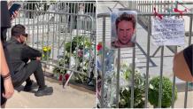 Με σκυμμένο κεφάλι Ο Τσαλίκης στο μνήμα του Μαζωνάκη