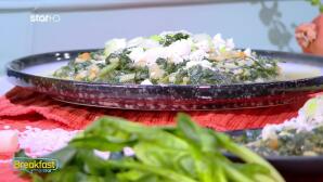 Σπανακόρυζο με σπασμένη φέτα