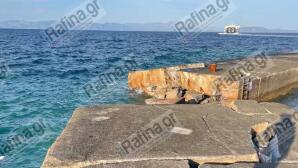 Ραφήνα: Λιμενοβραχίονας Στα Δύο Μετά Από Πρόσκρουση Πλοίου