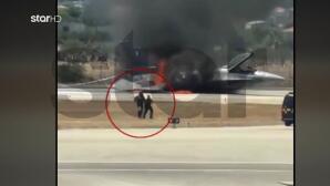 F-16 στις φλόγες στη Ζάκυνθο