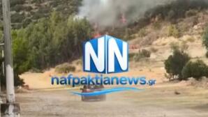 Φωτιά Στο Πεδίο Βολής στο Μεσολόγγι - Σηκώθηκαν Εναέρια Μέσα