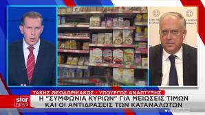Αύξηση Τιμής Τροφίμων: Τι Λέει Στο Star Ο Θεοδωρικάκος