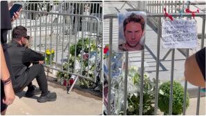 Με σκυμμένο κεφάλι Ο Τσαλίκης στο μνήμα του Μαζωνάκη