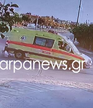 Χανιά: Βίντεο από τη σύγκρουση ασθενοφόρου με ΙΧ