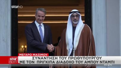Συνάντηση Μητσοτάκη με τον Πρίγκιπα Διάδοχο του Άμπου Ντάμπι