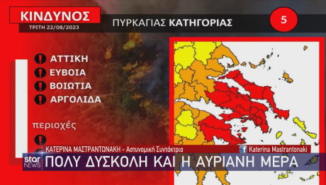 Φωτιές χάρτης επικινδυνότητας