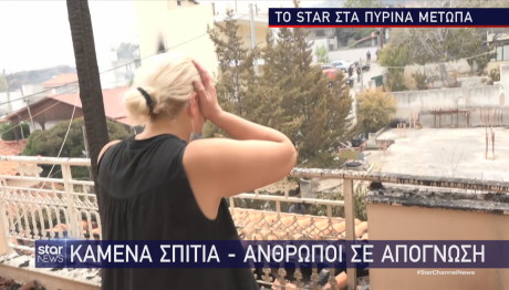 Καμένο σπίτι γυναίκα σε απόγνωση