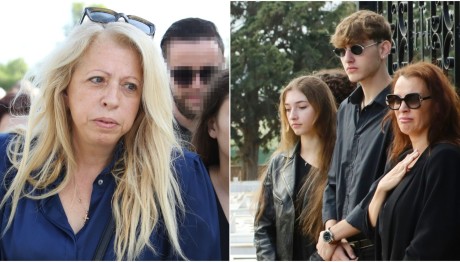 Κηδεία Αίαντα Μανθόπουλου: Τα Παιδιά Και Η Σύντροφός Του