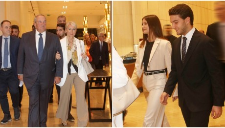 Η οικογένεια του Κώστα Καραμανλή στην εκδήλωση για τη Μαριέττα Γιαννάκου