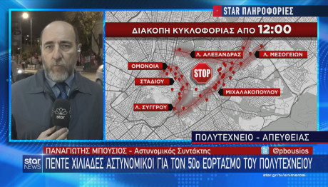 Πάνω από 5.000 Αστυνομικοί, drones και ελικόπτερο για το Πολυτεχνείο