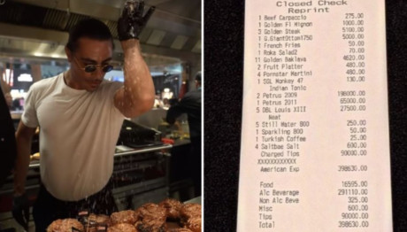 Νουσρέτ: Γεύμα 108.000 δολαρίων στο μαγαζί του