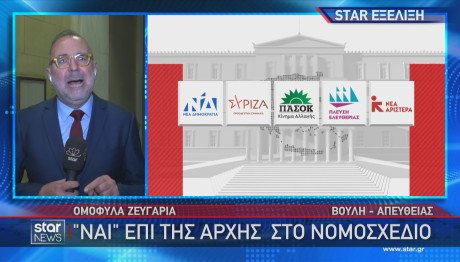 Ναι στο νομοσχέδιο για ομόφυλα ζευγάρια