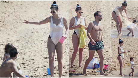 Μπόμπα- Τανιμανίδης: Το πρώτο μπάνιο με τις δίδυμες στη Βουλιαγμένη