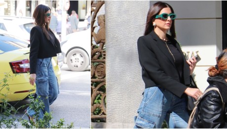 Σταματίνα Τσιμτσιλή: Eντυπωσιακή με cargo τζιν στο κέντρο της Αθήνας