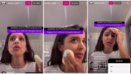 Μαρίνα Σάττι: Tραγουδά Ζari Ενώ Ξεβάφεται Live Στο Instagram