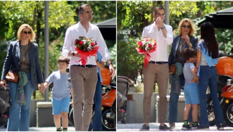 Κοσιώνη - Μπακογιάννης: Bόλτα στο κέντρο με τα παιδιά