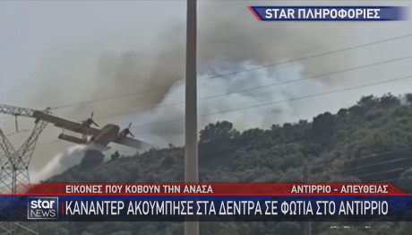 Canadair χτυπά σε δέντρο στη Ναύπακτο