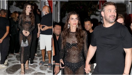 Ιωάννα Σαρρή: Η glam εμφάνιση με διάφανο φόρεμα & τσάντα Prada στη Μύκονο