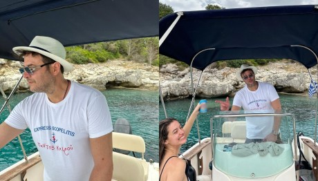 Λάμπης Λιβιεράτος: Βόλτες Με Το Σκάφος Με Τις Κόρες Του