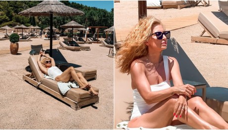 Μαρία Ηλιάκη: Με λευκό ολόσωμο μαγιό και άψογη σιλουέτα στο Σούνιο