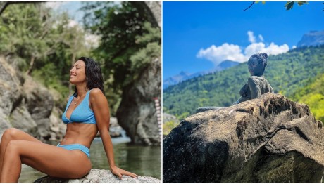 Ευγενία Σαμαρά: Ποζάρει στα Τζουμέρκα... πασαλειμμένη με άργιλο