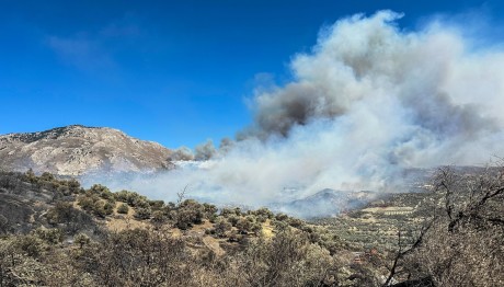 Φωτιά Ρέθυμνο: «Μάχη» για τις διάσπαρτες εστίες- Βελτιωμένη η εικόνα