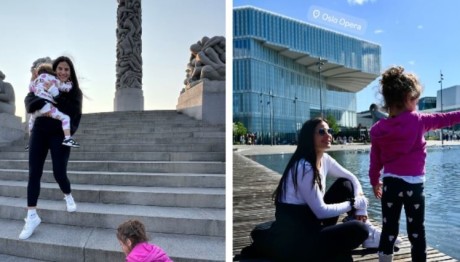 Χριστίνα Μπόμπα: Στιγμιότυπα Απ'Το Όσλο Με Τις Δίδυμες