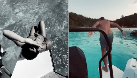 Γιώργος Λιάγκας - Μαρία Αντωνά: Οι βουτιές τους από το σκάφος στους Παξούς