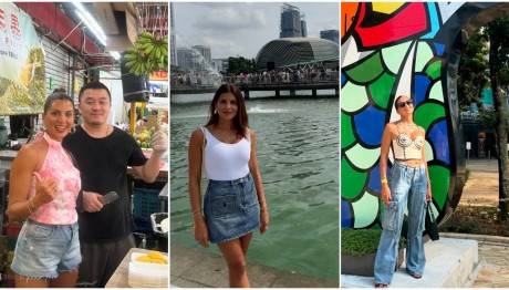 Τσιμτσιλή: Νέες φωτογραφίες από τη Σιγκαπούρη- Τα denim look της