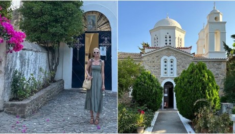 Claudia Schiffer: Επισκέφθηκε Ιερά Μονή στο Κάστρο της Κορώνης