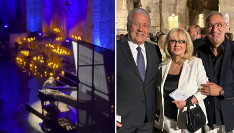 Νικολούλη: Η Kομψή Eμφάνιση Mε Λευκό Κοστούμι Στο Ηρώδειο