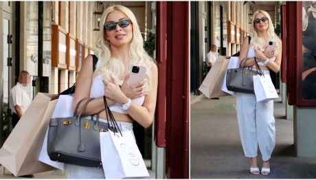 Κατερίνα Καινούργιου: Για ψώνια με casual look και τσάντα Hermès