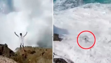 Σοκαριστικό Βίντεο: Τεράστιο Κύμα Καταπίνει 20χρονο Τουρίστα