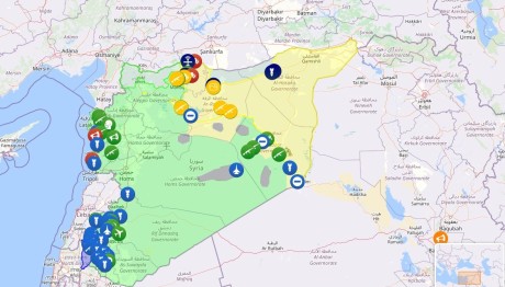 Χάρτης συγκρούσεις Συρία