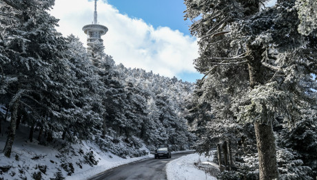 Πάρνηθα: Κλειστός Ο Δρόμος Από Το Τελεφερίκ