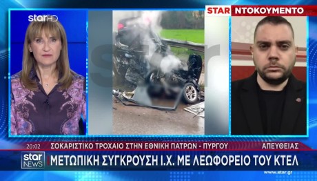 Τροχαία Ηλεία: ΙΧ Συγκρούστηκε Με Λεωφορείο- Ένας Τραυματίας