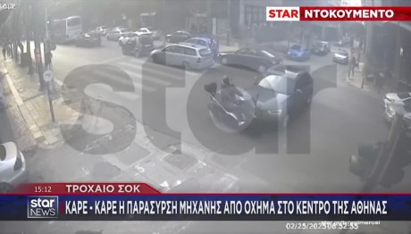 Τροχαίο: Μηχανή Παρασύρθηκε Από Όχημα Στο Κέντρο Της Αθήνας