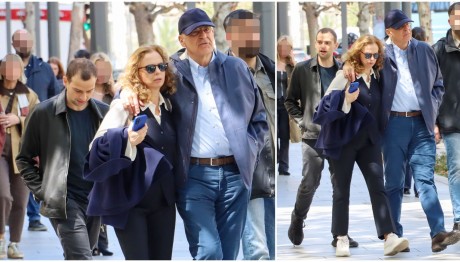 Νίκος Δένδιας: Αγκαλιά με τη σύζυγό του, Δάφνη, στο κέντρο της Αθήνας